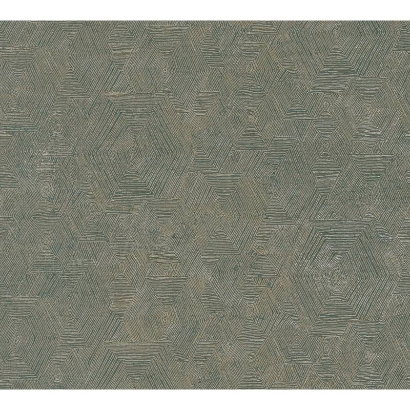 Vliestapete Geometrisch Glänzend Leicht Strukturiert Blau Gold FSC® von AS-Creation