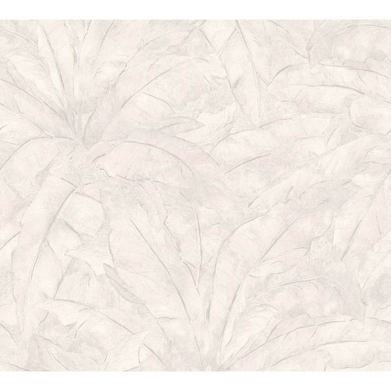 Vliestapete Metropolitan Stories Blätter Glänzend Strukturiert Grau Silber FSC® von AS-Creation