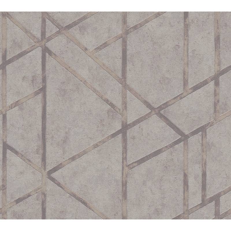 Vliestapete Metropolitan Stories Geometrisch Glanz Struktur. Hellgrau Braun FSC® von AS-Creation