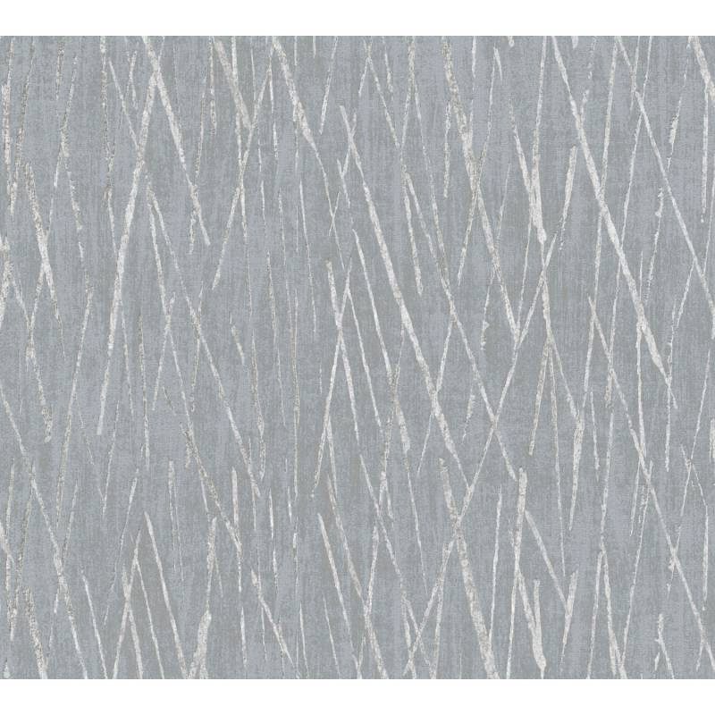Vliestapete Muster Glänzend Strukturiert Metallic Grau FSC® von AS-Creation