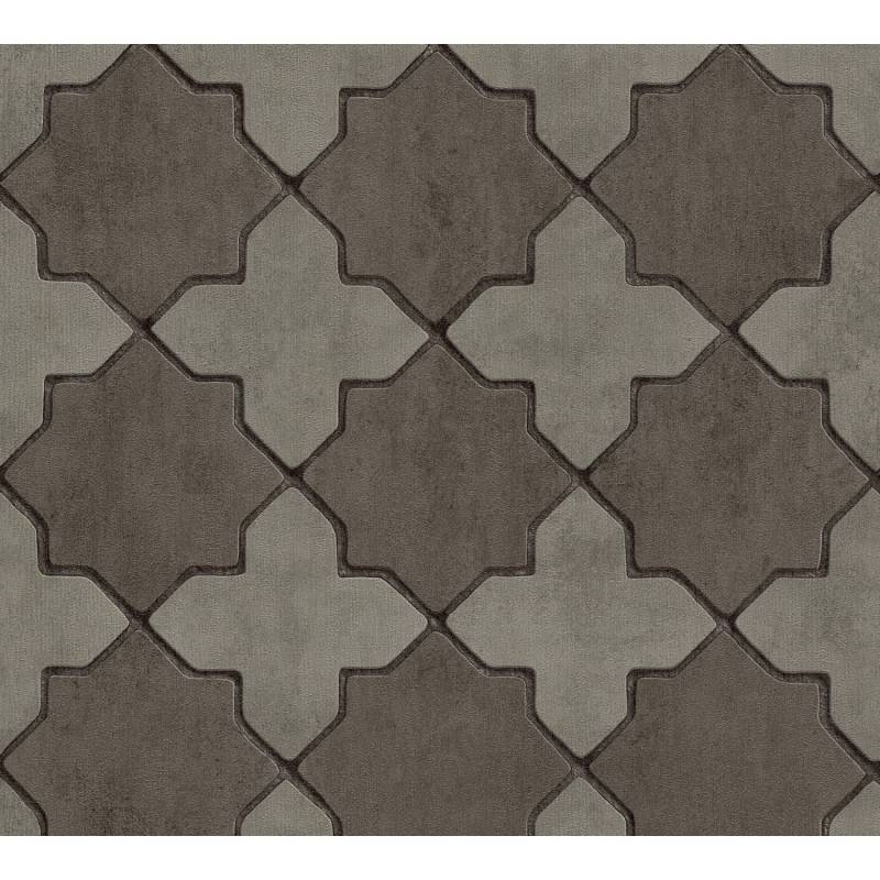 Vliestapete New Walls Fliesenoptik Matt Leicht Strukturiert Grau Schwarz FSC® von AS-Creation