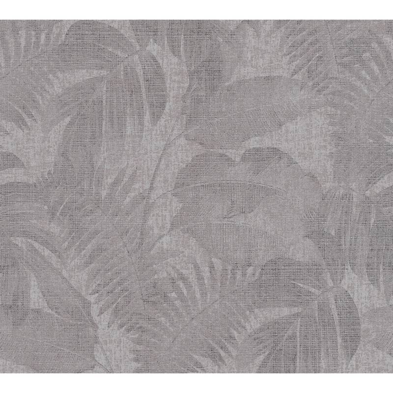Vliestapete New Walls Palmen Blätter Matt Leicht Strukturiert Braun Grau FSC® von AS-Creation