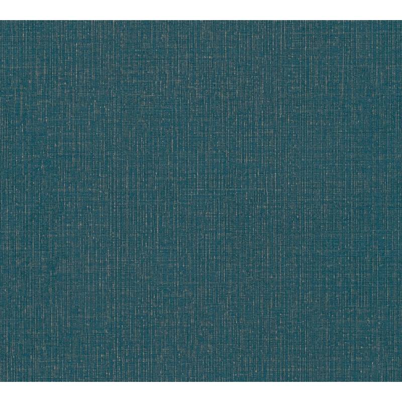 Vliestapete Uni Matt Leicht Strukturiert Ozeanblau Gold FSC® von AS-Creation