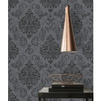 Vliestapete in Barock-Optik 10,05 m x 0,53 m - Schwarz, Silber, Grau - klassische Tapete Ornamente Vliestapete in Barock-Optik 10,05 m x 0,53 m - Schwarz, Silber, Grau - klassische Tapete Ornamente von AS Creation