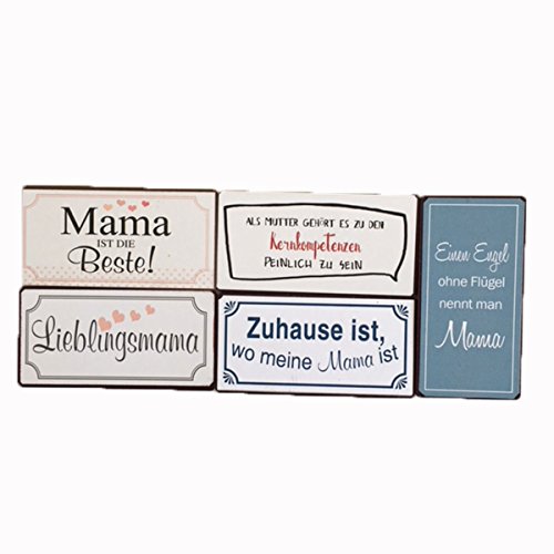 AS4HOME 5 Kühlschrankmagnete Mama Mutter Magnet im Shabby Style - Magnete im Antik Look mit lustigen Sprüchen von AS4HOME