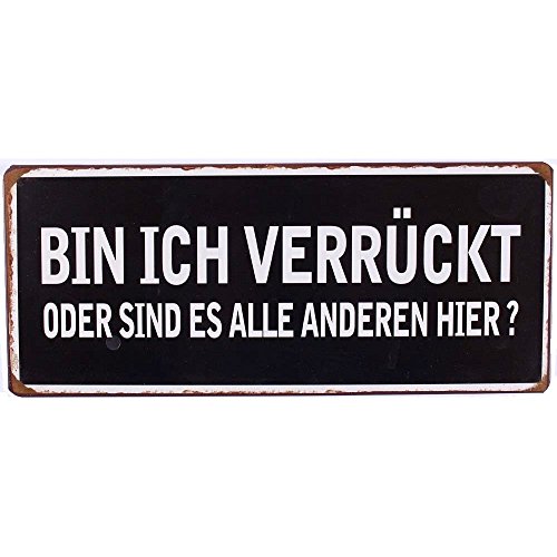 AS4HOME Blechschild - Bin ich verrückt oder sind es alle Anderen Hier? - Bedrucktes Blech Wandschild im Nostalgie Look AS4HOME Blechschild - Bin ich verrückt oder sind es alle Anderen Hier? - Bedrucktes Blech Wandschild im Nostalgie Look von AS4HOME