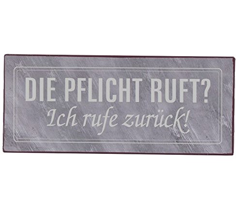 AS4HOME Blechschild - Die Pflicht Ruft! Ich Rufe zurück. Vintage Wandschild - Wanddekoration von AS4HOME