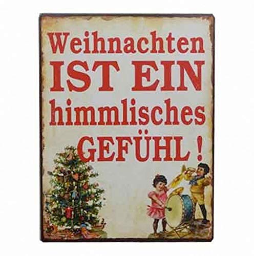 AS4HOME Blechschild - Weihnachten ist EIN himmlisches Gefühl - Vintage Wandschschild Metall von AS4HOME