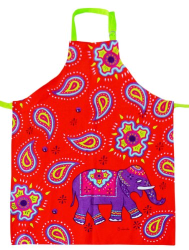 AS4HOME Küchenschürze - Schürze Kashmir Elefant rot - ca 90x70cm Kochschürze von AS4HOME
