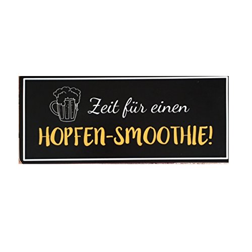 AS4HOME Vintage Blechschild - Zeit für einen HOPFEN-Smoothie! - Lustiges Vintage Wandschschild Metall für den Innenbereich von AS4HOME