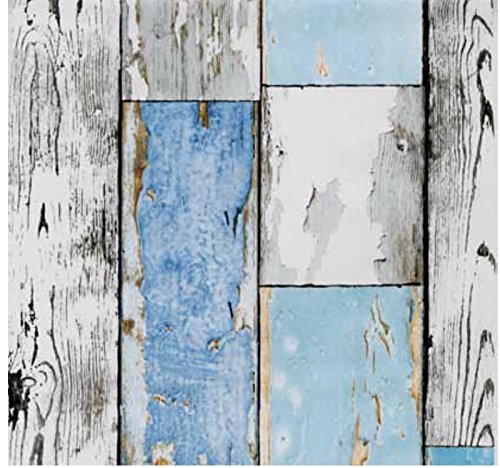 Klebefolie Holzdekor- Möbelfolie Holz Scrapwood blau - 45 cm x 200 cm Dekorfolie Selbstklebefolie von AS4HOME