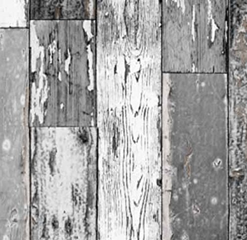 Klebefolie Holzdekor- Möbelfolie Holz Scrapwood grau dunkel - 45 cm x 200 cm Dekorfolie Selbstklebende Folie mit Dekor - Selbstklebefolie von AS4HOME