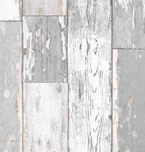 Klebefolie Holzdekor- Möbelfolie Holz Scrapwood grau hell - 67 cm x 200 cm Selbstklebefolie von AS4HOME