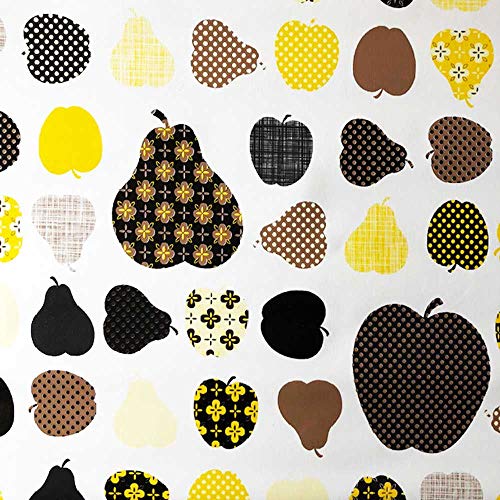 Klebefolie - Möbelfolie Äpfel und Birnen gelb - 45 cm x 200 cm Selbstklebende Folie mit Obst Motiv - Dekorfolie von AS4HOME
