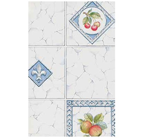 Klebefolie Möbelfolie Dekorfolie Fliese Äpfel Kirschen 45 cm x 200 cm Selbstklebefolie mit Obst Motiv Elementen - dekorative selbstklebende Folie von AS4HOME