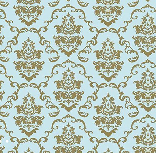 Klebefolie Möbelfolie Ornamente Gold Hellblau 45 cm x 200 cm Barock Dekorfolie Selbstklebefolie von AS4HOME