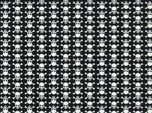 Klebefolie - Möbelfolie Totenkopf Skull - weiss schwarz - 45 cm x 200 cm Selbstklebende Folie - Dekorfolie Selbstklebefolie von AS4HOME
