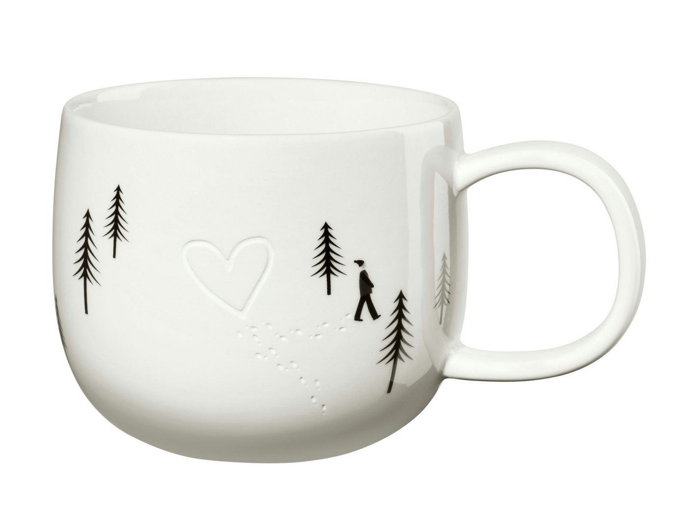 ASA SELECTION Becher Joy Henkelbecher heart in the snow 10cm, new bone china von ASA SELECTION