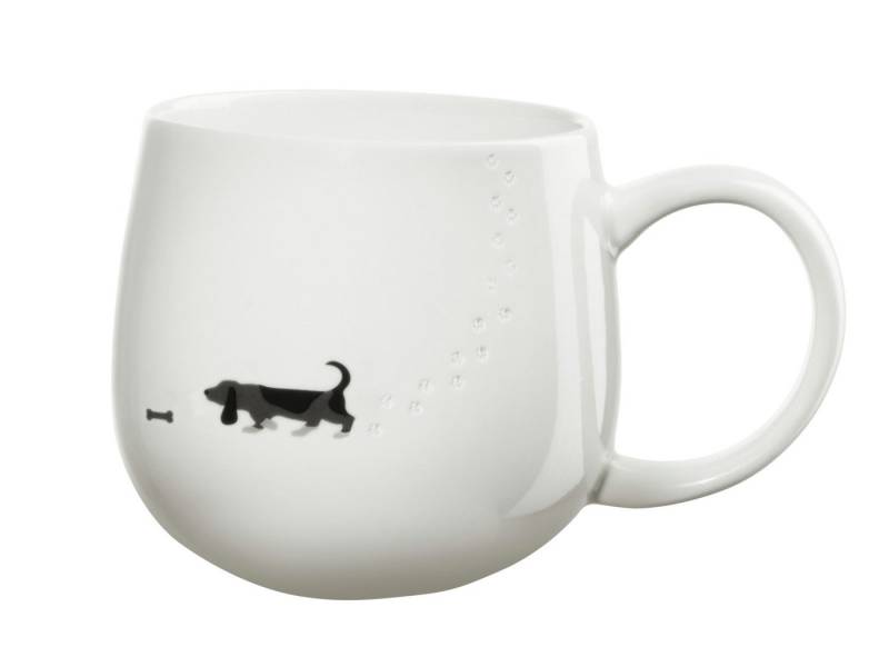 ASA SELECTION Becher magu Henkelbecher Dog weiß 0,4l, New Bone China von ASA SELECTION