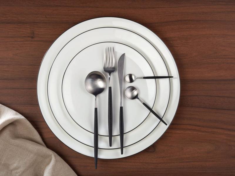 ASA SELECTION Besteck-Set ASA Selection Salatbesteck GOA, schwarzer Griff, L. 29 cm, Edelstahl von ASA SELECTION