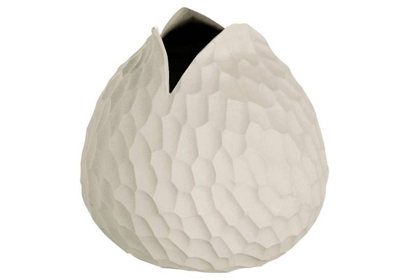 ASA SELECTION Dekovase CARVE, Ø 10 x H 10,5 cm, Creme, Feinsteinzeug, (1 St), Handgefertigt, Wasserdicht von ASA SELECTION