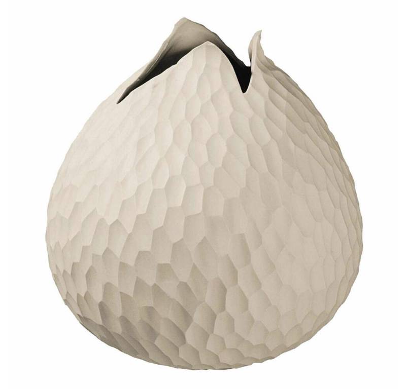 ASA SELECTION Dekovase Carve Handgefertigt Steinzeug Beige 18 cm 1361011 von ASA SELECTION