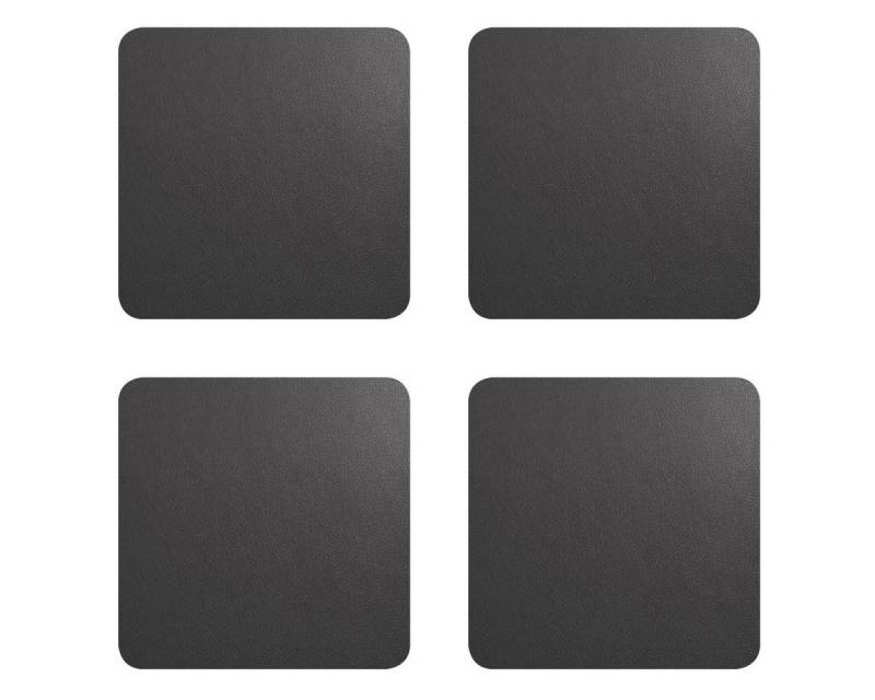 ASA SELECTION Platzset Untersetzer für Gläser, 10 x 10 cm, Kunststoff in Lederoptik, (4-St), 10 x 10 cm von ASA SELECTION
