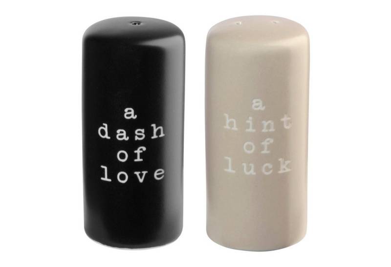 ASA SELECTION Salz- / Pfefferstreuer HEY!, Schwarz, Weiß, New Bone China, Ø 3,2 x H 6,5 cm von ASA SELECTION