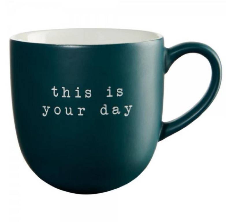 ASA SELECTION Tasse Asa Henkelbecher hey! This is your day Dunkelgrün (350ml) von ASA SELECTION