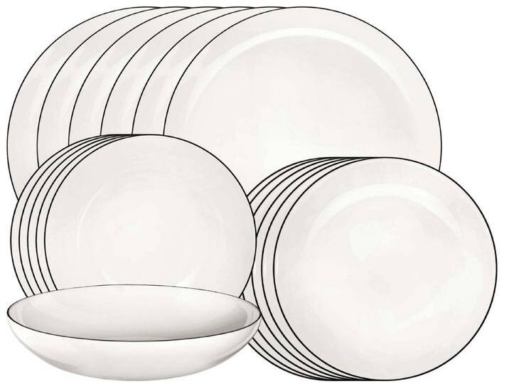 ASA SELECTION Geschirr-Set Selection à table ligne noire Starterset 18tlg, Fine Bone China, weiß ASA SELECTION Geschirr-Set Selection à table ligne noire Starterset 18tlg, Fine Bone China, weiß von ASA-Selection