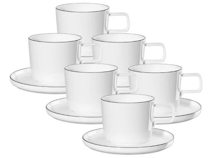 ASA SELECTION Geschirr-Set Selection à table oco ligne noire Kaffeetasse m Untere 0,2l Set6, Fine Bone China von ASA-Selection