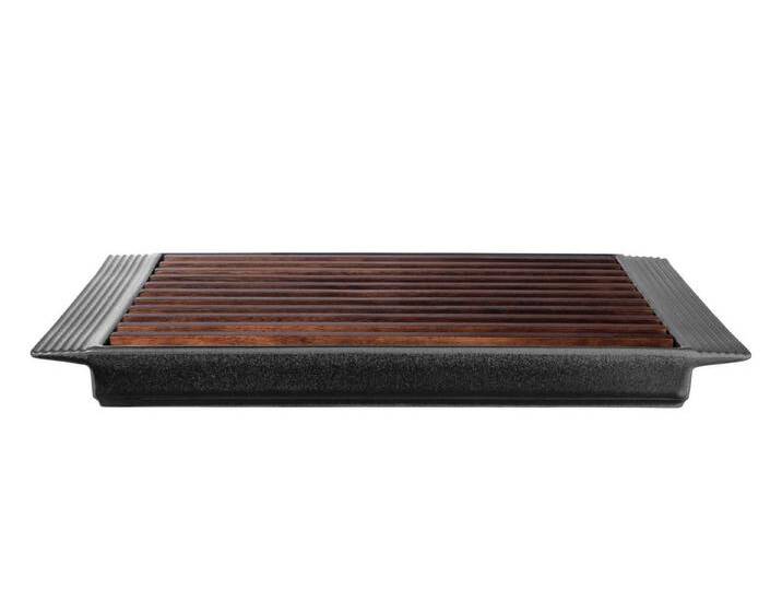 ASA SELECTION Schneidebrett kitchen'art Brotschneidebrett schwarz 42x30x3,3cm, Steingut, (Brotschneidebrett), bunt schwarz von ASA-Selection
