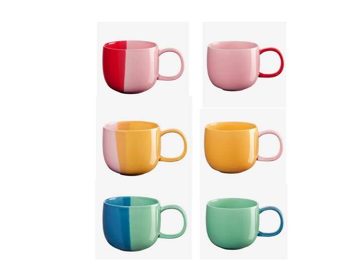ASA SELECTION Tasse joy 6er Set gemischt Henkelbecher Porzellan 0,4 L, 6 er Set Tassen gemischt ASA SELECTION Tasse joy 6er Set gemischt Henkelbecher Porzellan 0,4 L, 6 er Set Tassen gemischt von ASA-Selection