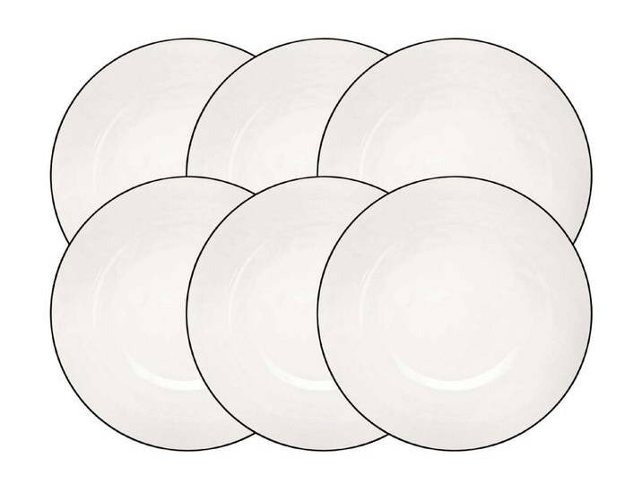 ASA SELECTION Teller-Set Selection à table ligne noire Pasta-/Suppenteller 22cm Set6 (6-tlg), Fine China, weiß von ASA-Selection