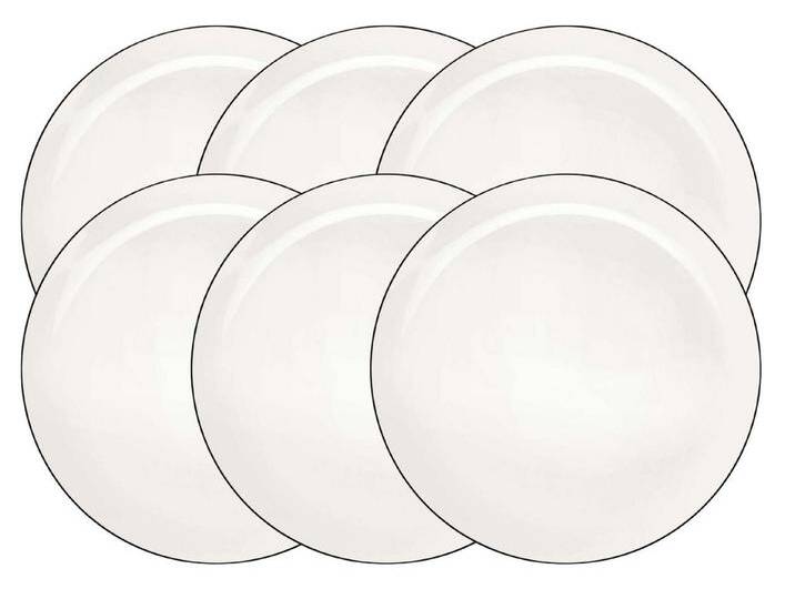 ASA SELECTION Teller-Set Selection à table ligne noire Teller flach 26,5cm Set6 (6-tlg), Fine China, weiß von ASA-Selection