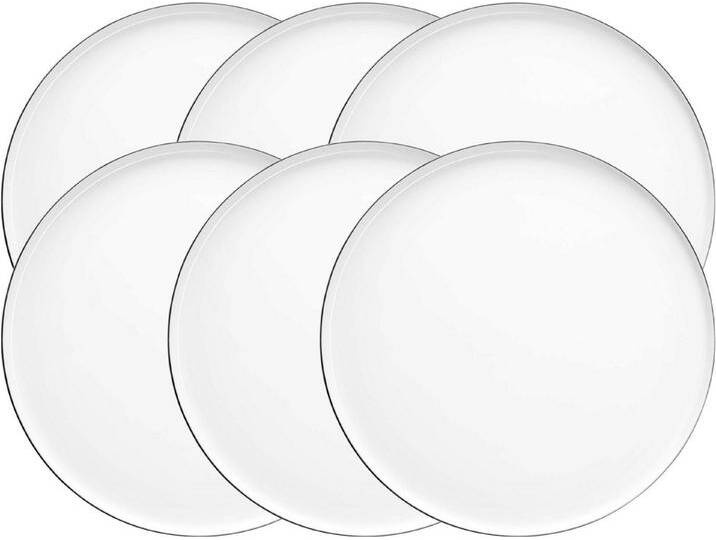 ASA SELECTION Teller-Set Selection à table ligne noire oco Speiseteller 27cm Set6 (6-tlg), Fine China, weiß von ASA-Selection