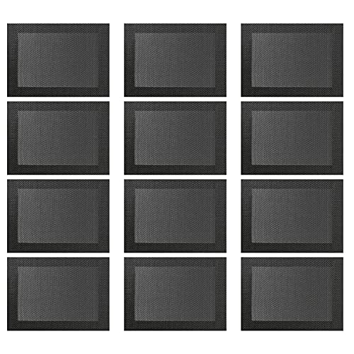 ASA Selection 78055076 Weboptik Tischset, 46 x 33 cm, Polychlorid, anthrazit (12 Stück) von ASA Selection