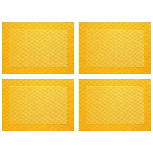 ASA Selection 78073076 Weboptik Tischset, 46 x 33 cm, Polychlorid, gelb (4 Stück) von ASA