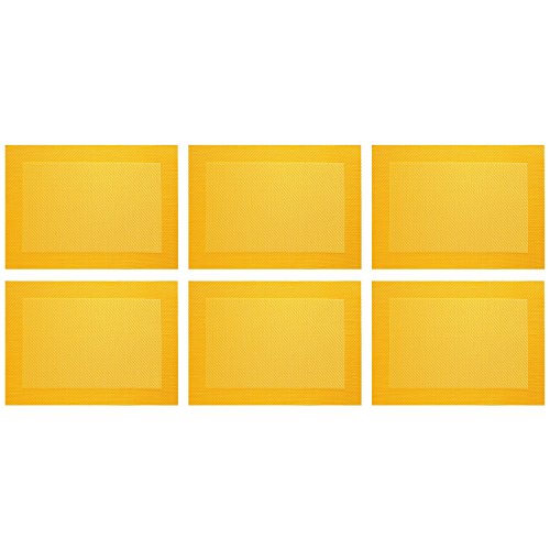 ASA Selection 78073076 Weboptik Tischset, 46 x 33 cm, Polychlorid, gelb (6 Stück) von ASA Selection