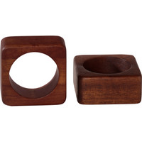ASA 2er Set Serviettenringe, quadrat. glatt wood von ASA Selection