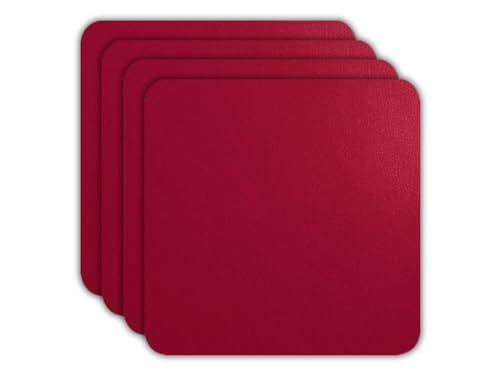 ASA 7838420 Untersetzer - Glasuntersetzer - Kunstleder - 4 er Set - Magnolie/Rot 10 x 10 cm von ASA Selection