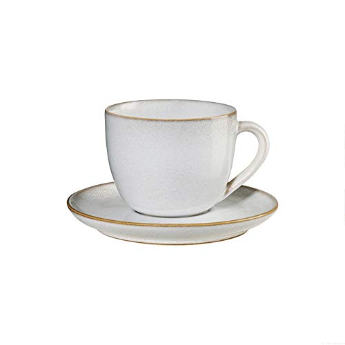 ASA Saisons Cappuccino Tasse mit Untertasse aus Steinzeug in der Farbe Nude 0,23l, Maße: 9cm x 9cm x 7,5cm, 27130107 von ASA