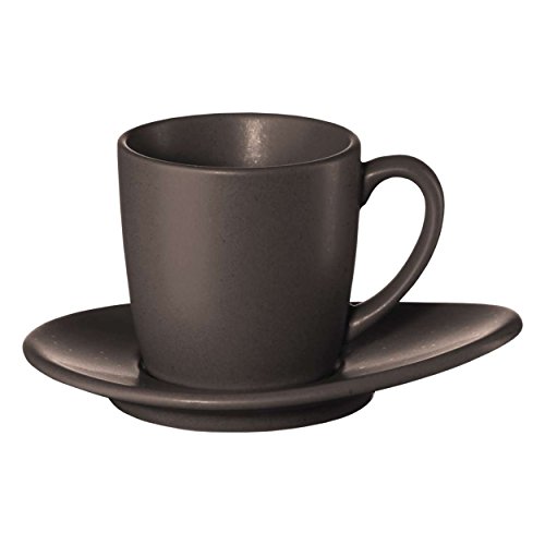 ASA Cuba Espressotasse mit Untere, Kaffeetasse, Becher, Porzellan, Marone, Braun, 60 ml, 1231422 von ASA