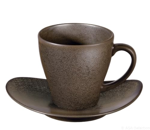 ASA Cuba Marone Tasse mit Unterteller braun, aus Porzellan hergestellt, Inhalt: 200ml, 1224422 ASA Cuba Marone Tasse mit Unterteller braun, aus Porzellan hergestellt, Inhalt: 200ml, 1224422 von ASA