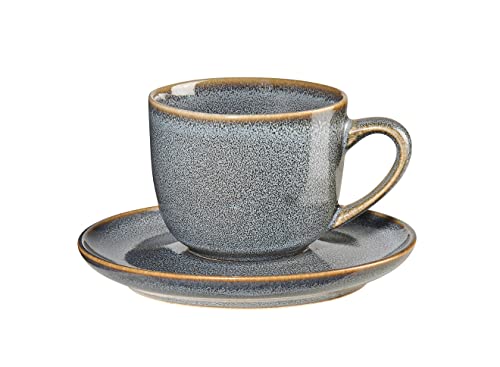 ASA Saisons Espressotasse mit Untertasse aus Steinzeug in der Farbe Blau-Denim 0,09L, Maße: 8,5cm x 6,7cm x 5,5cm, 27110118 von ASA