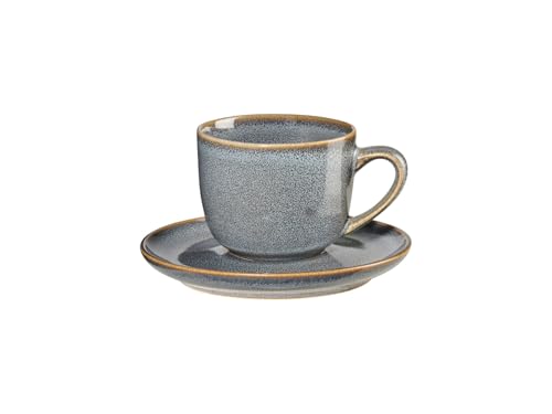 ASA Saisons Espressotasse mit Untertasse aus Steinzeug in der Farbe Blau-Denim 0,09L, Maße: 8,5cm x 6,7cm x 5,5cm, 27110118 von ASA