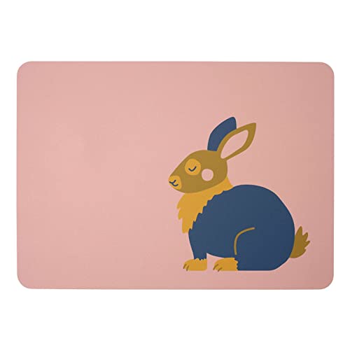 ASA Kids Tischset Kaninchen Karla aus PVC in Lederoptik in der Farbe Rosa-Blau, Maße: 46cm x 33cm x 0,2cm, 78837420 von ASA