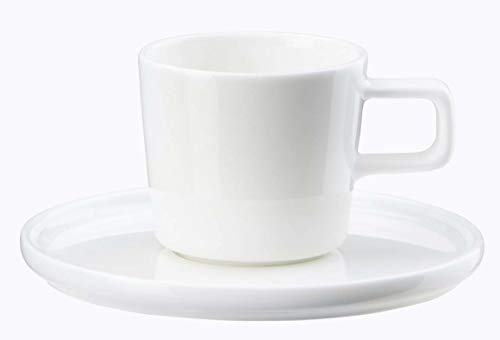 ASA OCO Espressotasse mit Unterteller Fine Bone China Weiß 0,08l, 2030013 von ASA