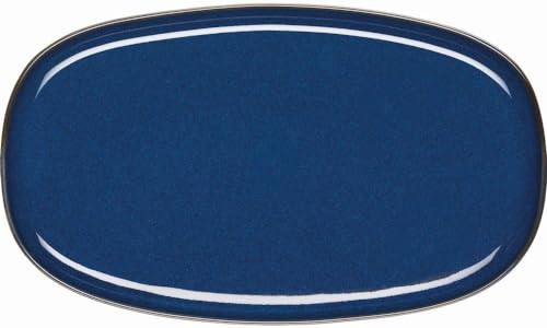 ASA Saisons Ovale Platte Steinzeug Blau, Größe: 31cm x 18cm x 2cm, 27201107 von ASA