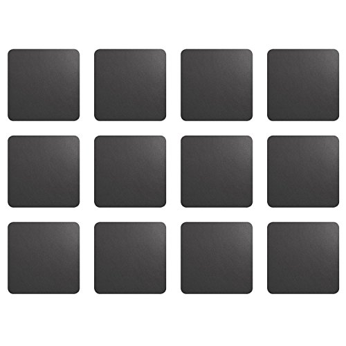 ASA Selection 7837420 Untersetzer für Gläser, 10 x 10 cm, Kunststoff in Lederoptik, Basalt (3 x 4er Pack) von ASA